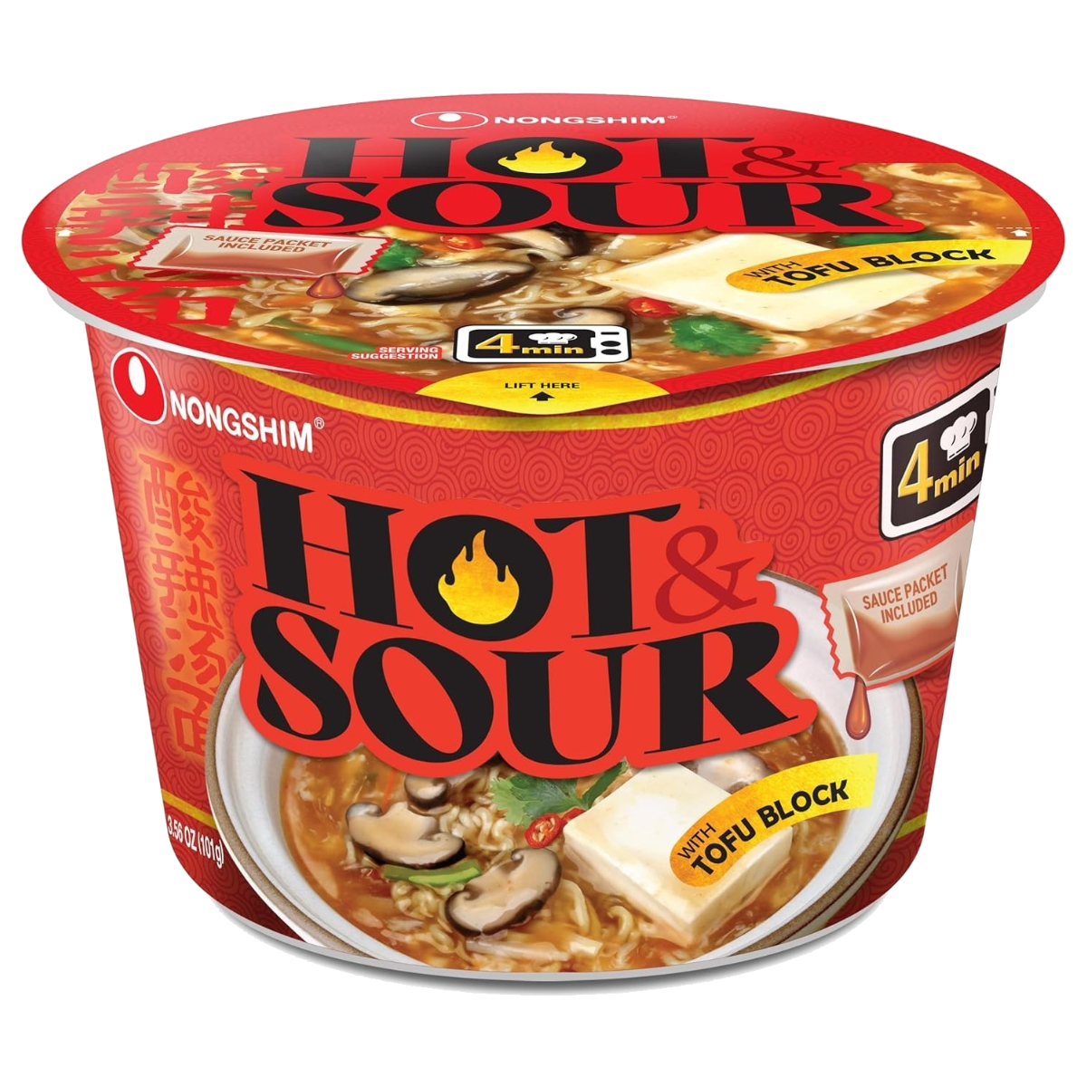 Nongshim Big Bowl Hot & Sour 6-pack