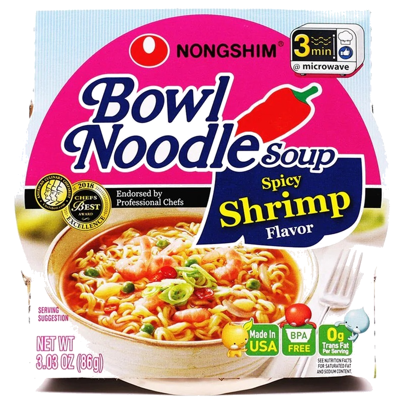 Korean Wholesale Distribution Spicy Shrimp Noodle Bowl